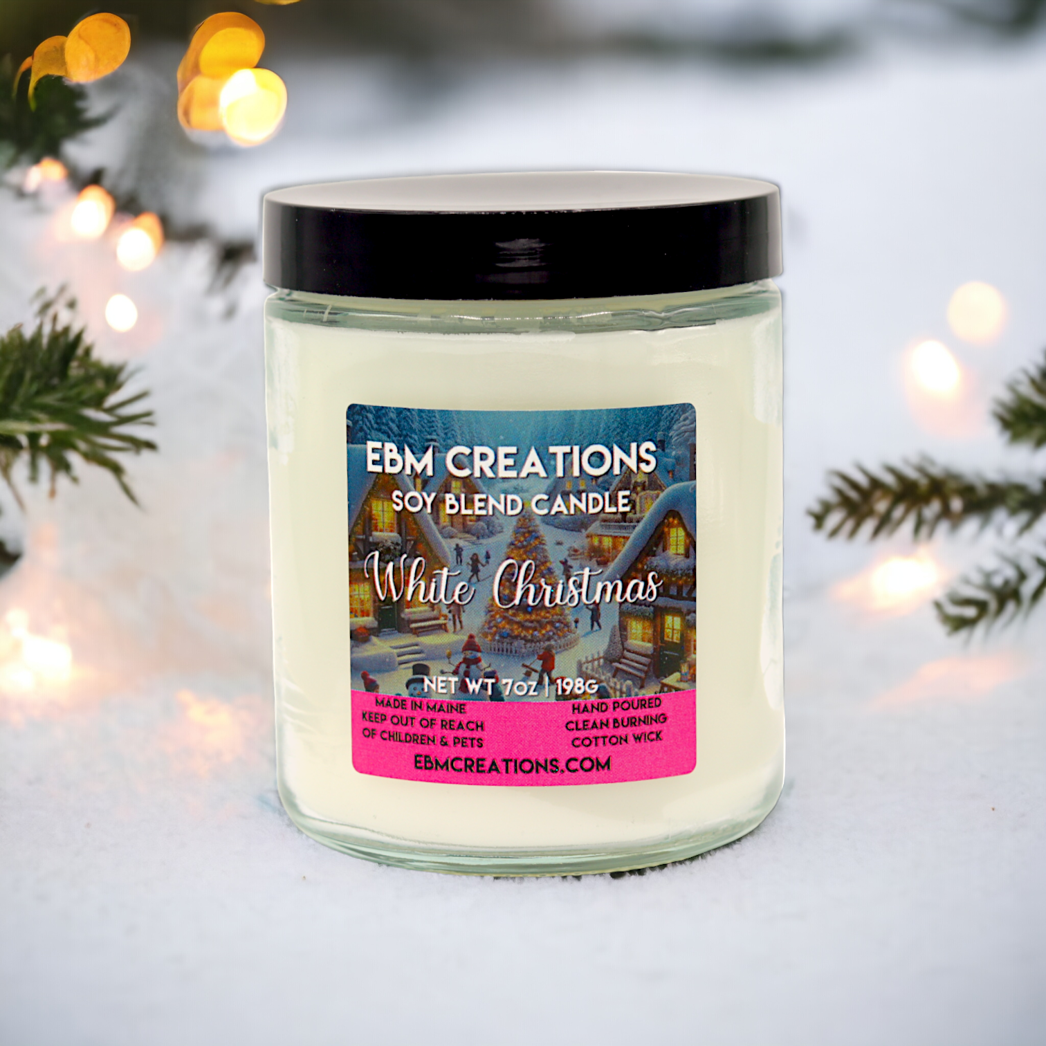 White Christmas - 7oz  Soy Blend Candle