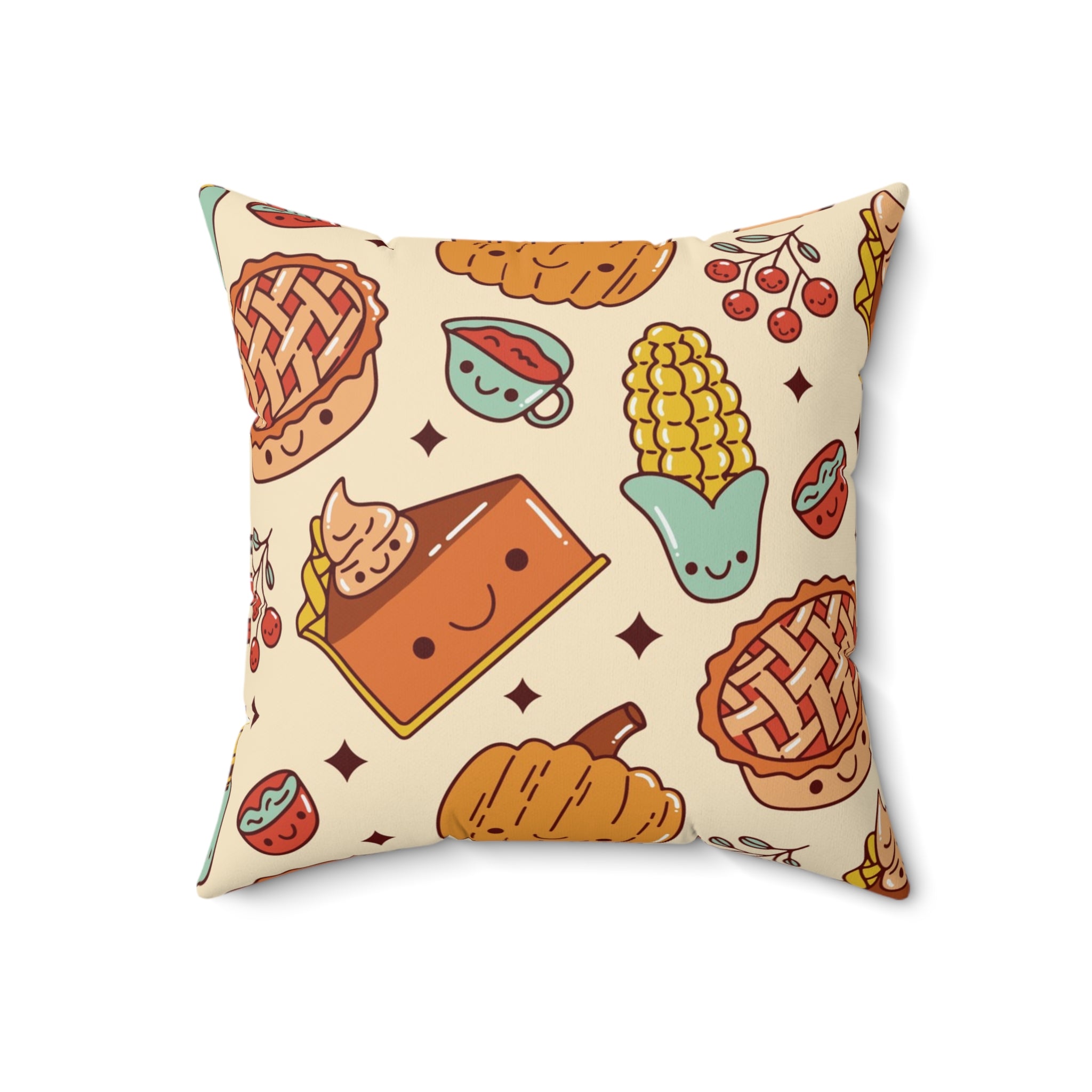 Thanksgiving Foods Square Pillow