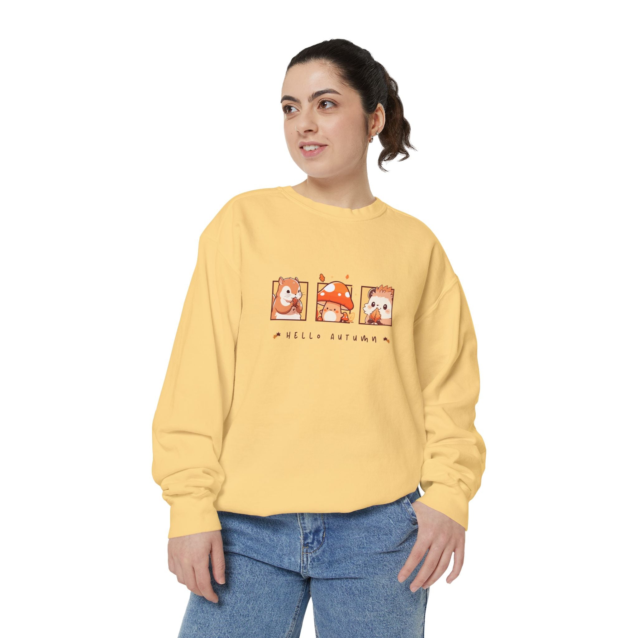 Hello Autumn Unisex Garment-Dyed Sweatshirt