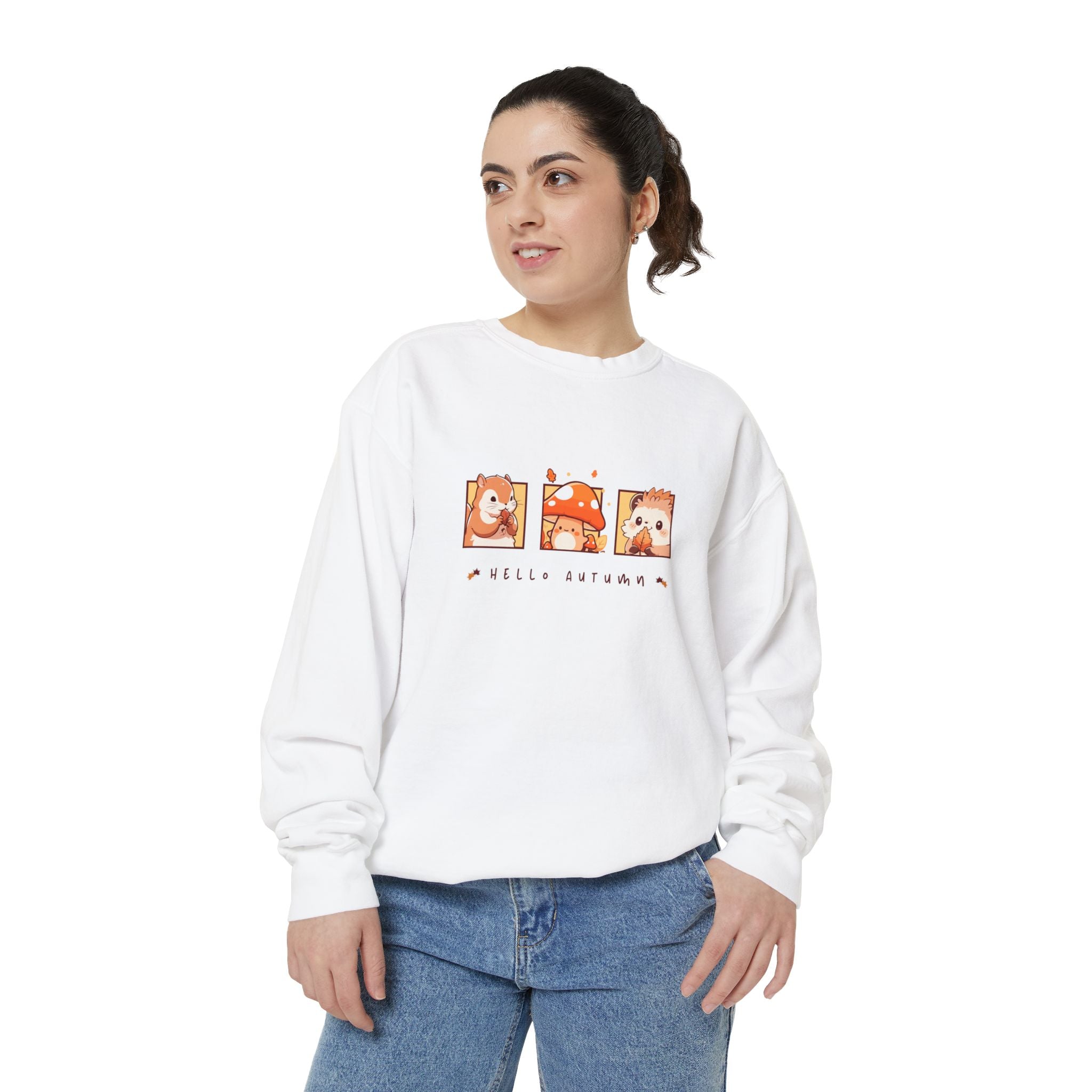 Hello Autumn Unisex Garment-Dyed Sweatshirt