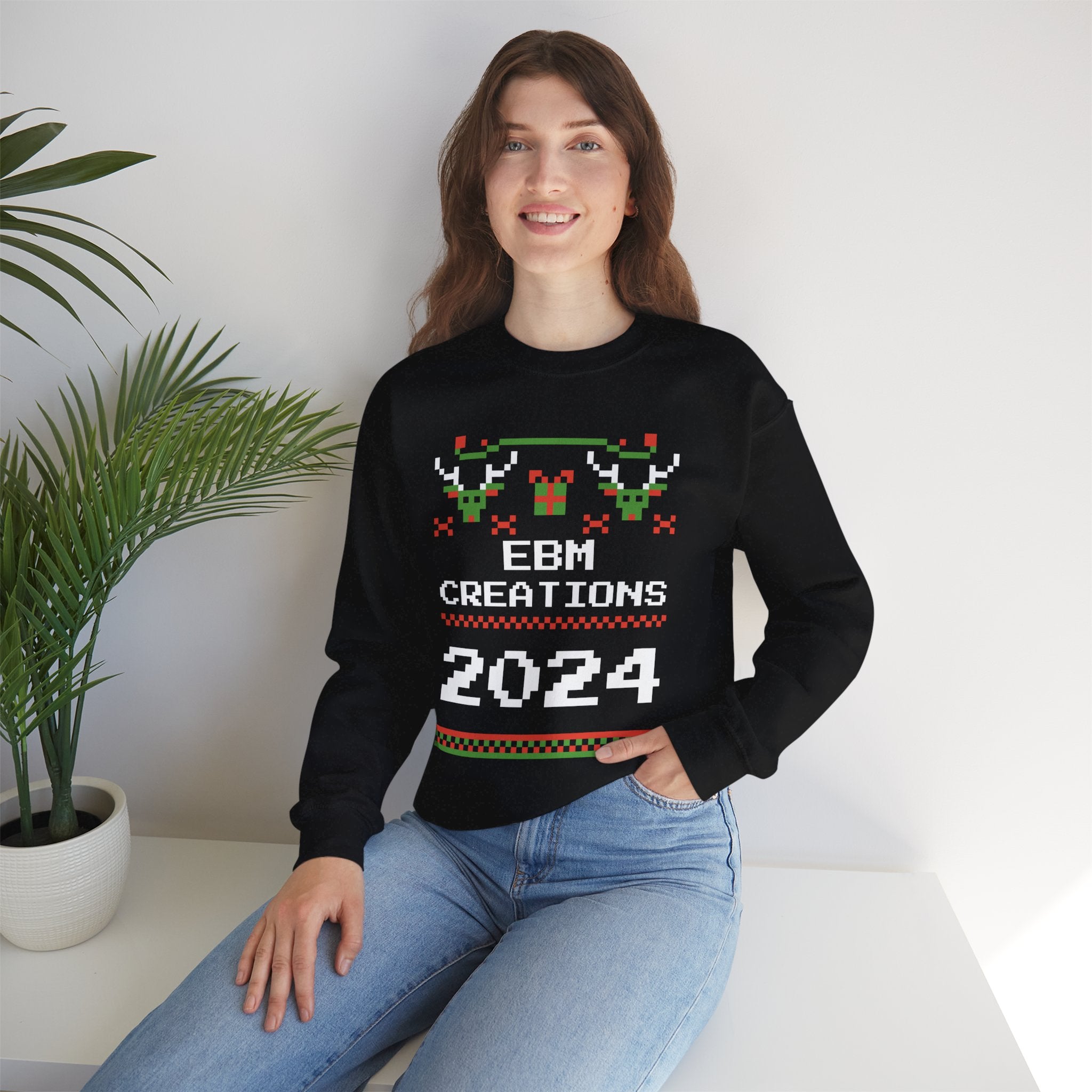 EBM Creations 2024 Ugly Christmas Sweater Unisex Crewneck Sweatshirt