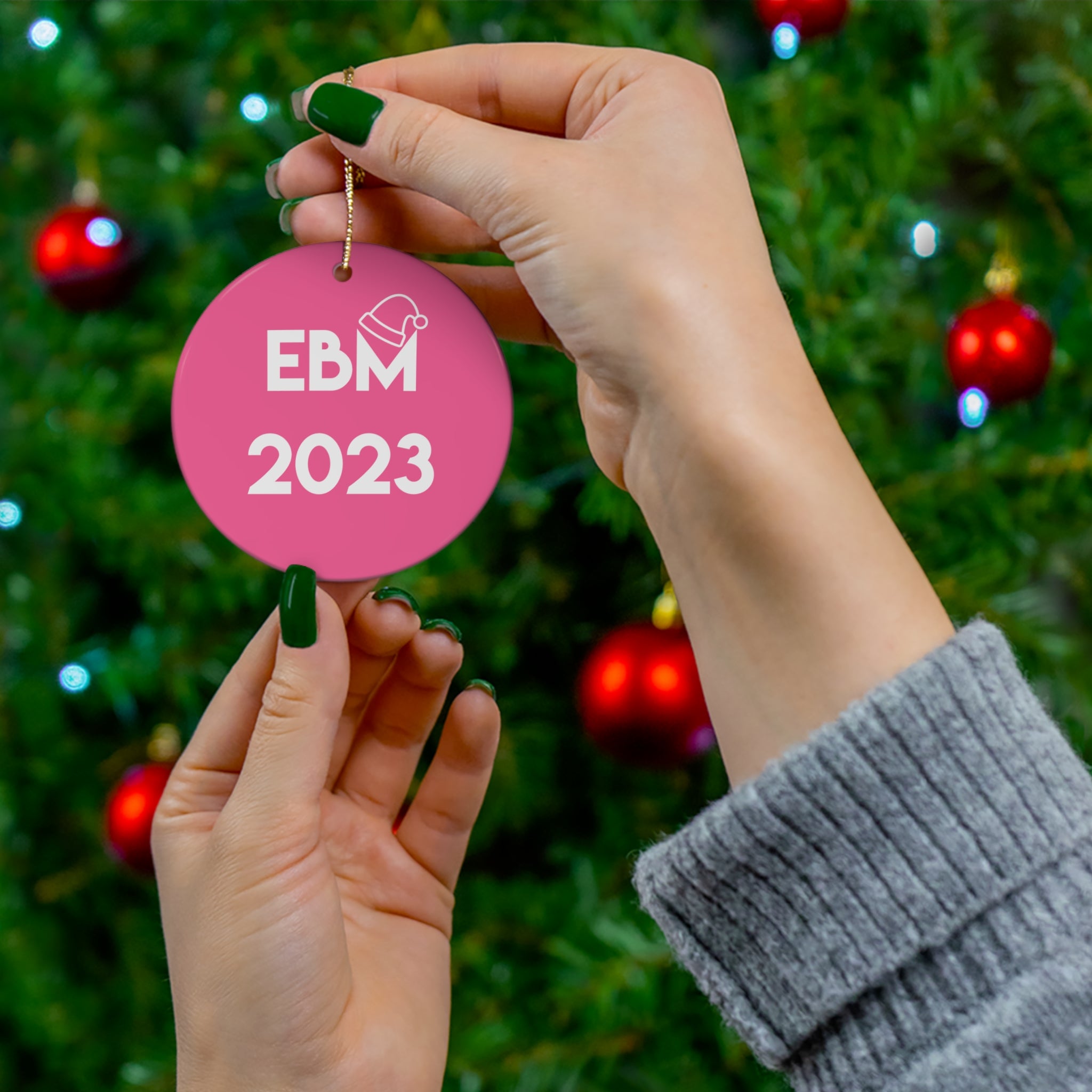 EBM 2023 Holiday Round Ceramic Ornament