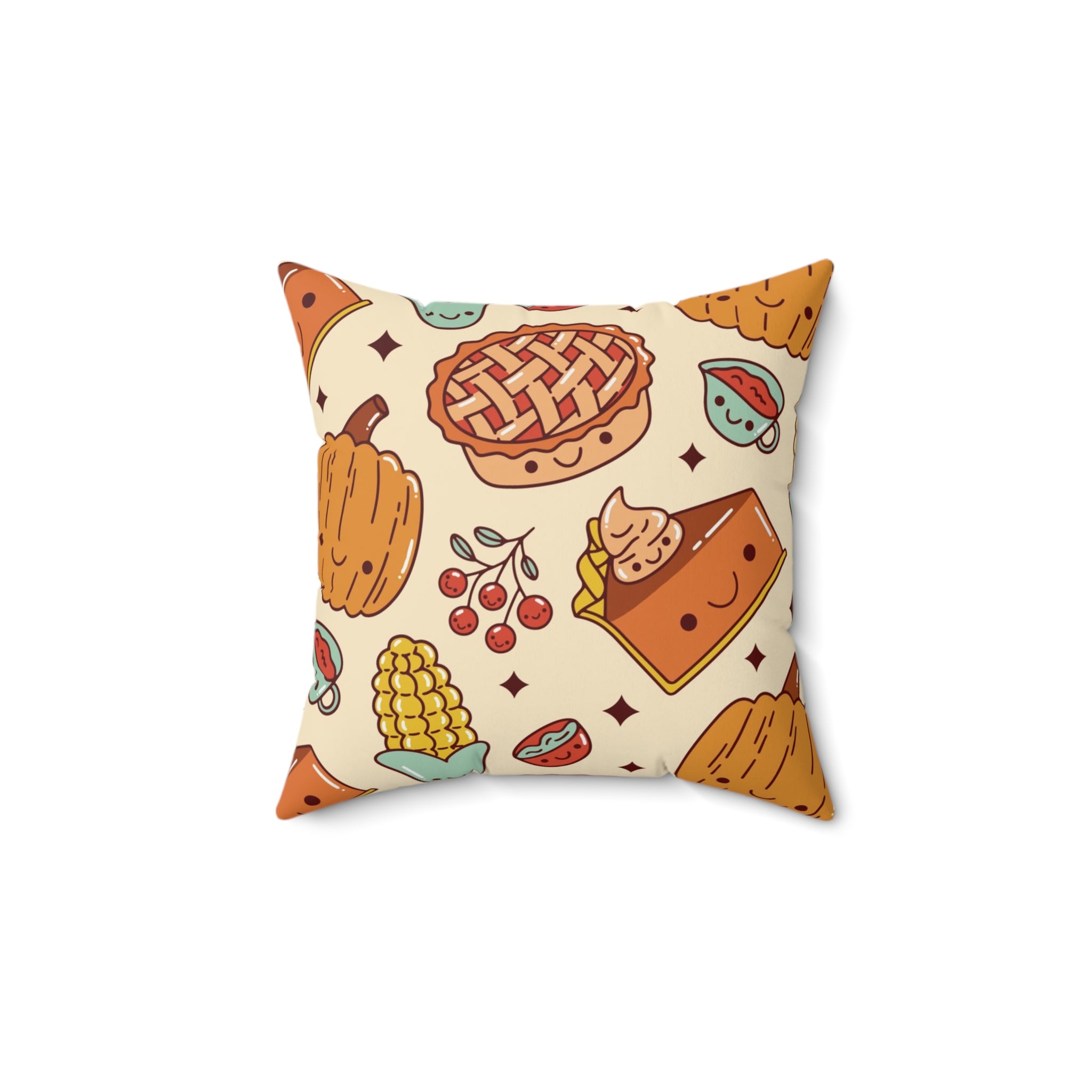 Thanksgiving Foods Square Pillow