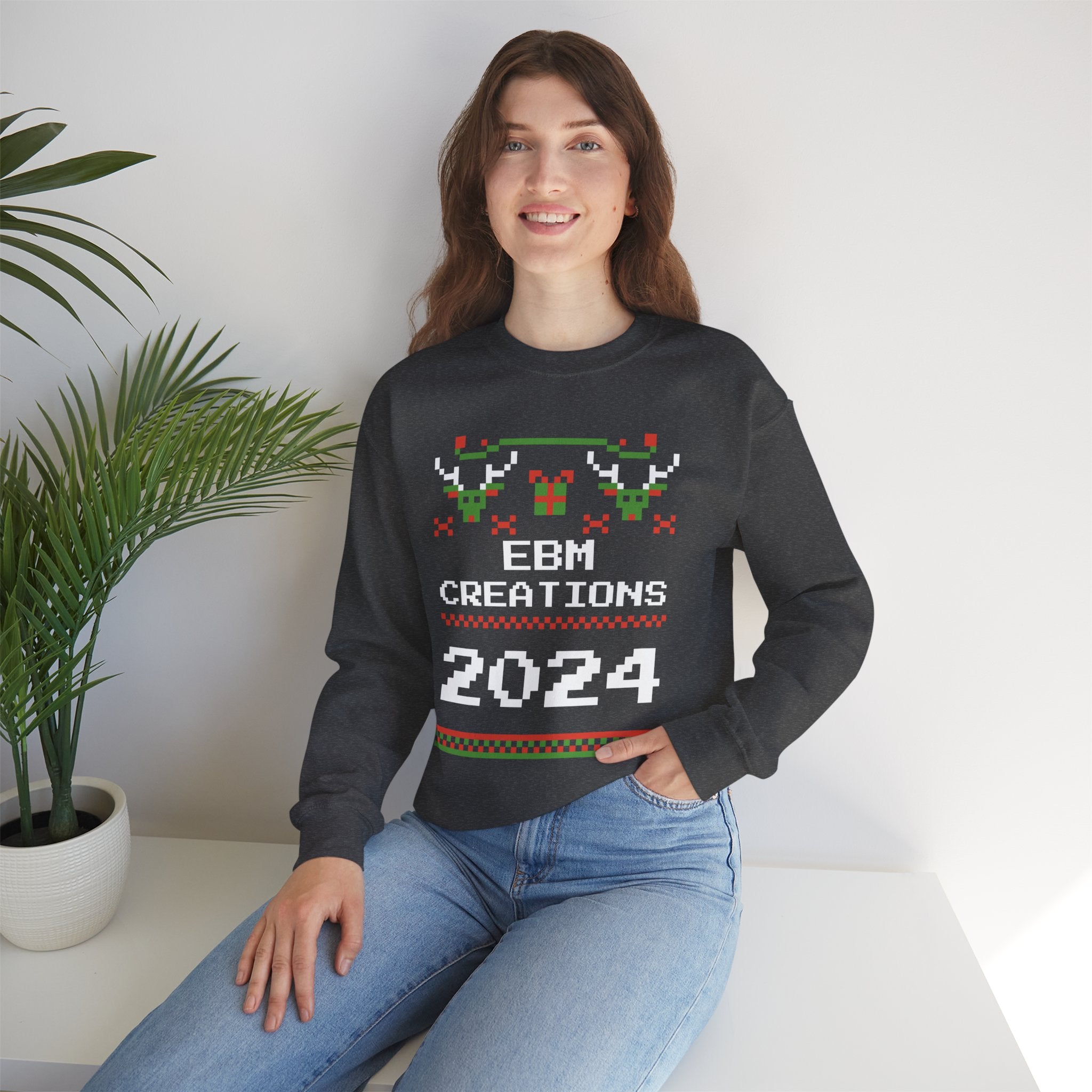 EBM Creations 2024 Ugly Christmas Sweater Unisex Crewneck Sweatshirt