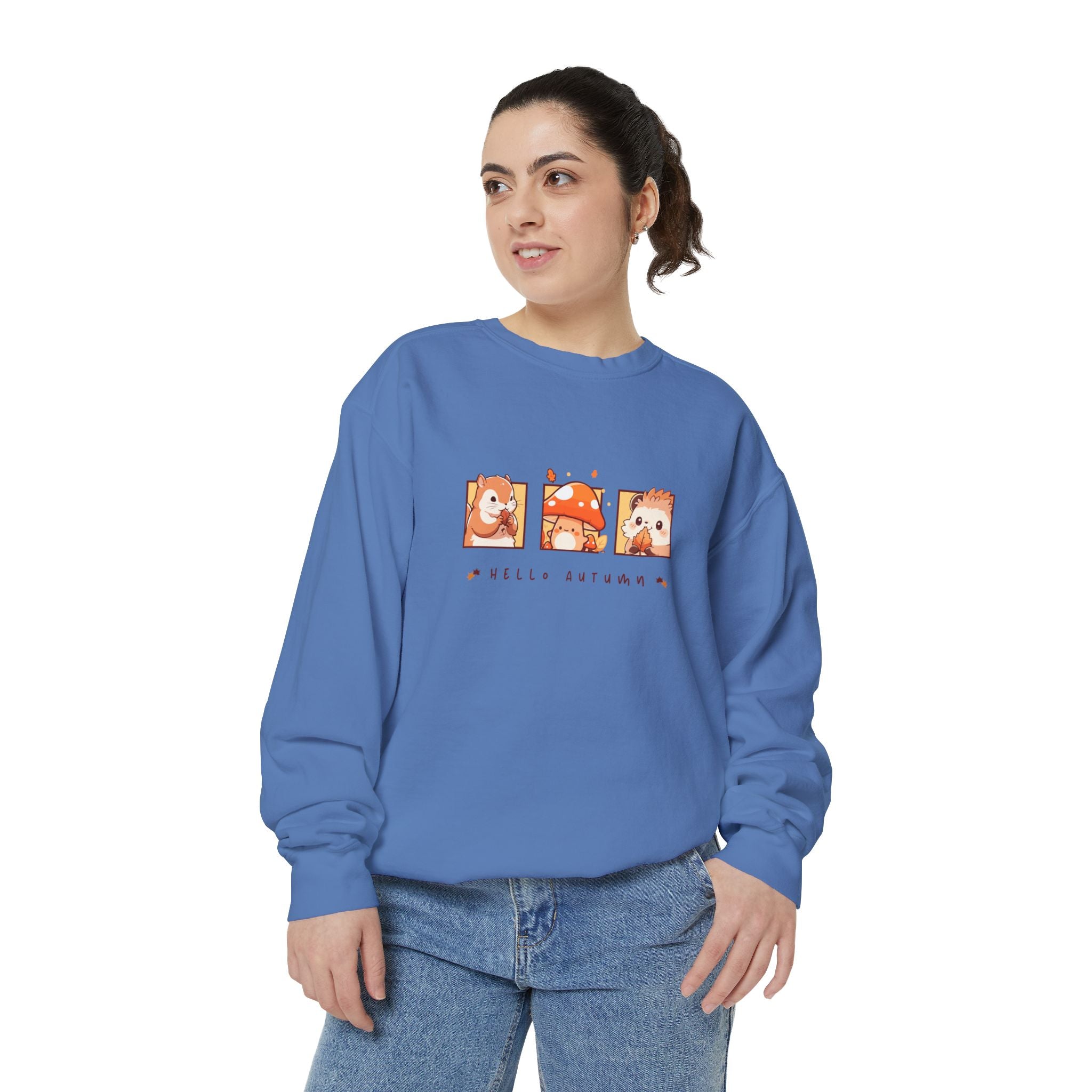 Hello Autumn Unisex Garment-Dyed Sweatshirt