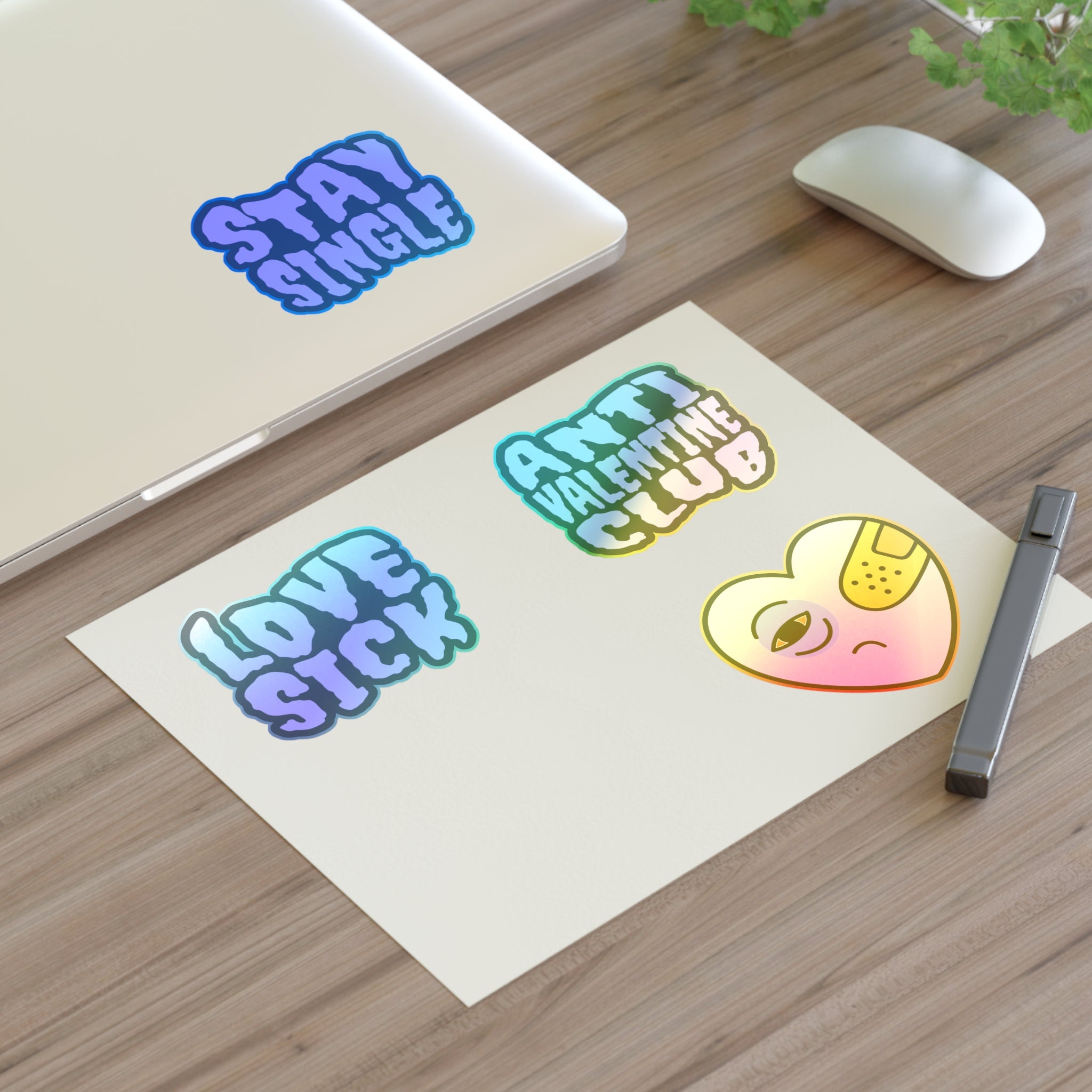 Anti Valentine's Club Sticker Sheet 4 Pack Vinyl Stickers