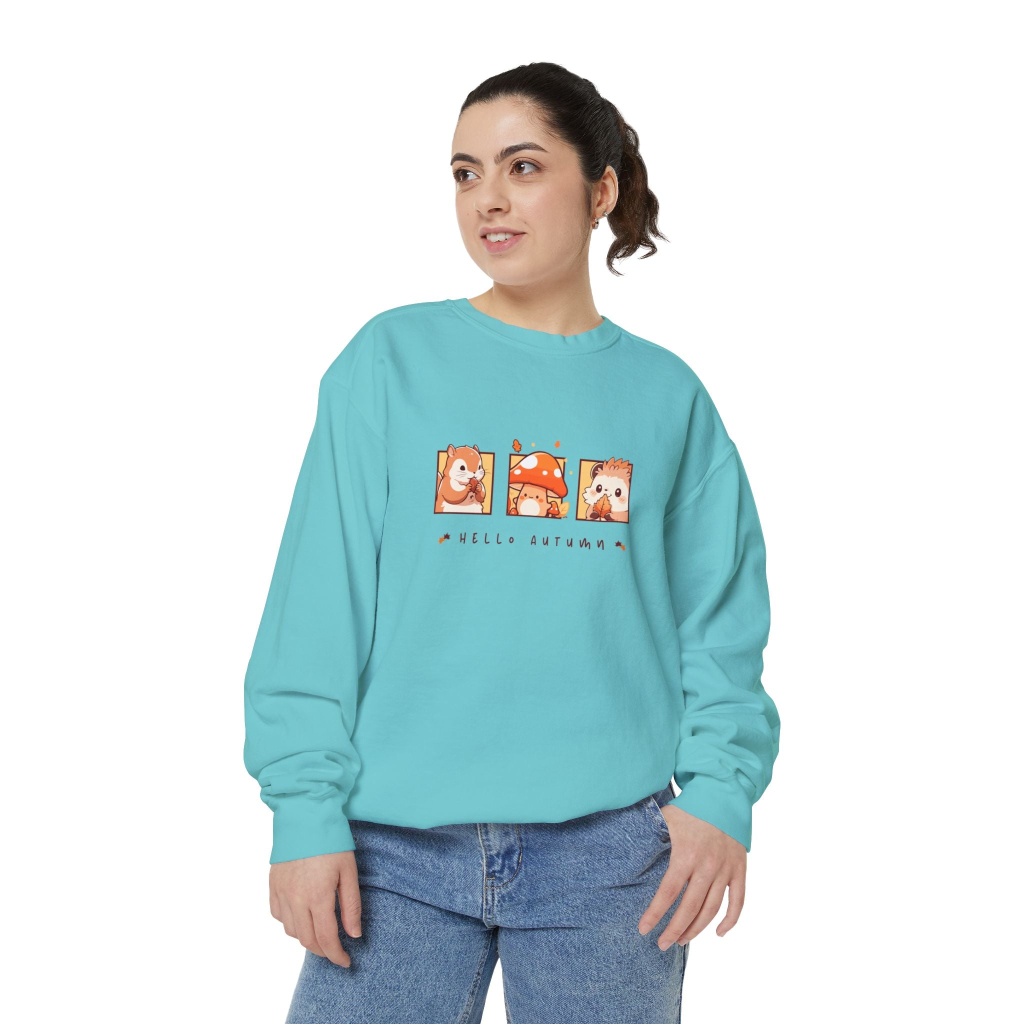 Hello Autumn Unisex Garment-Dyed Sweatshirt