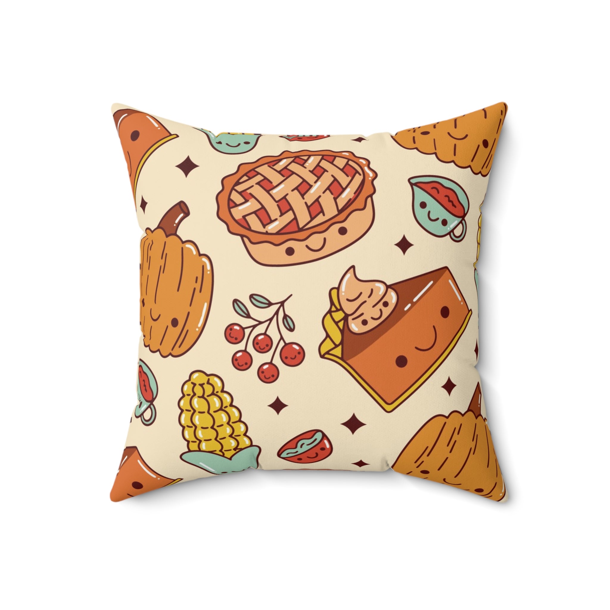 Thanksgiving Foods Square Pillow