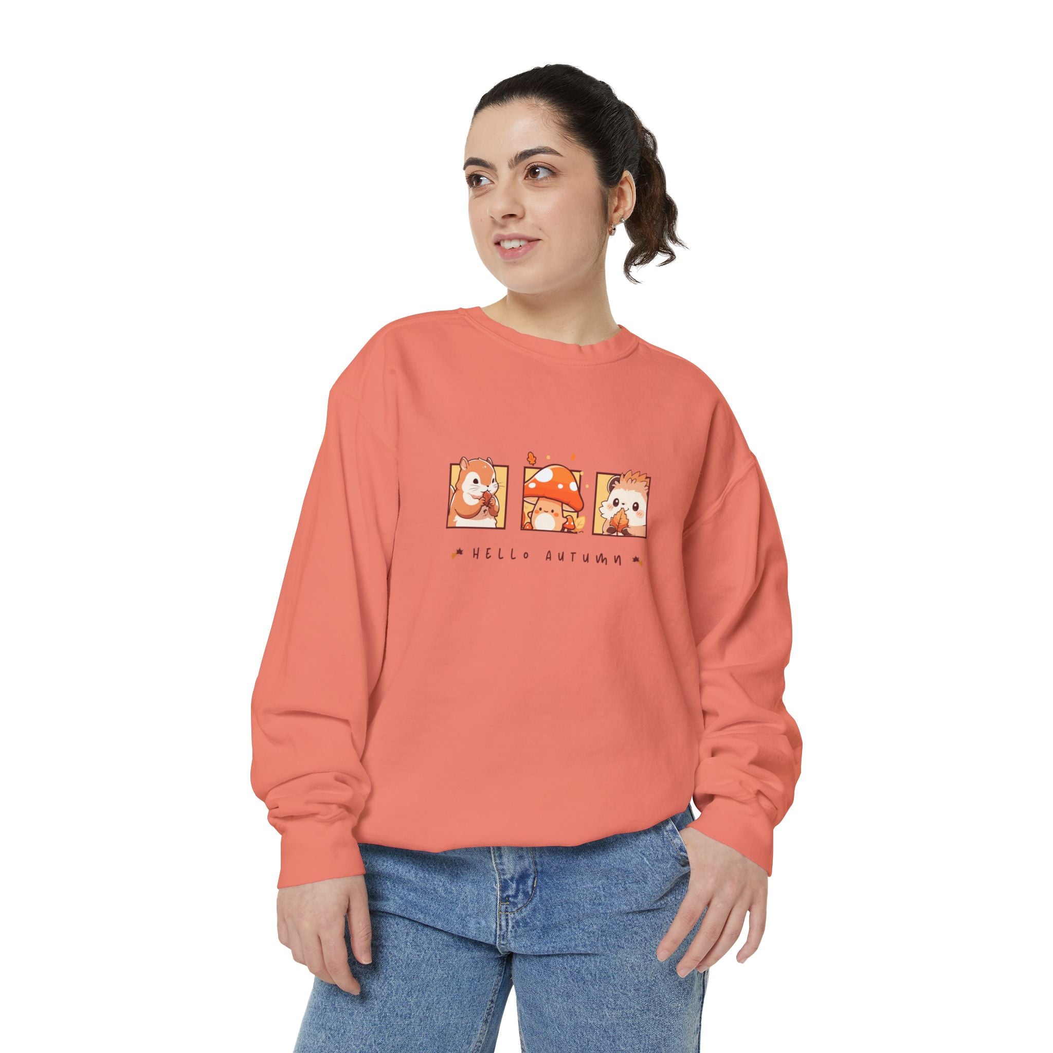 Hello Autumn Unisex Garment-Dyed Sweatshirt