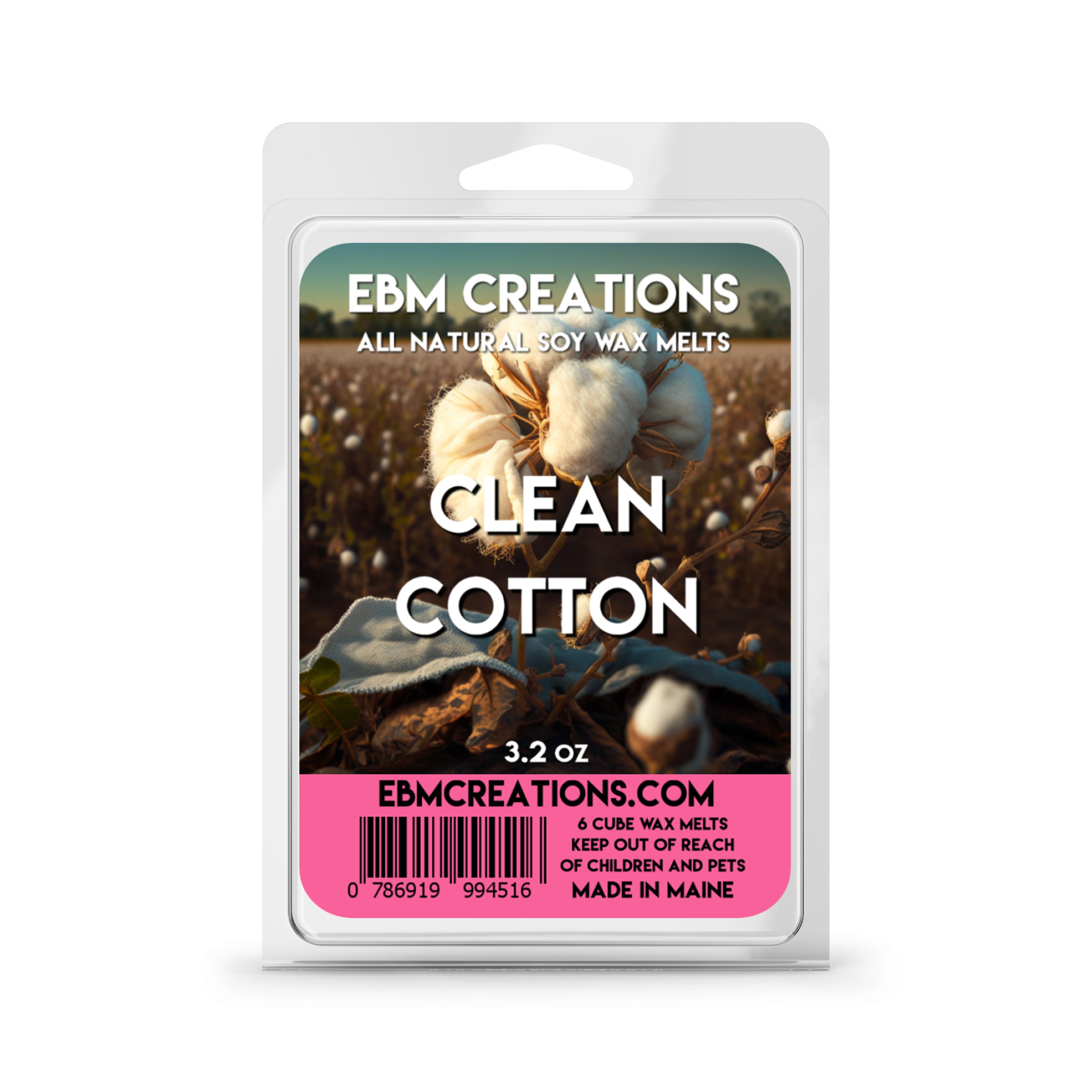 Clean Cotton - 3.2 oz Clamshell