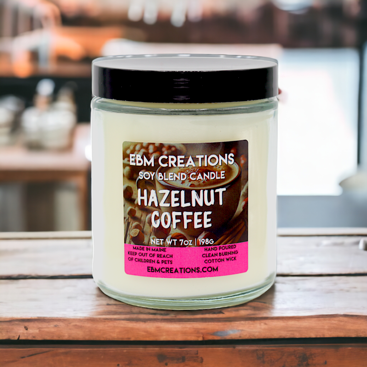 Hazelnut Coffee - 7oz  Soy Blend Candle
