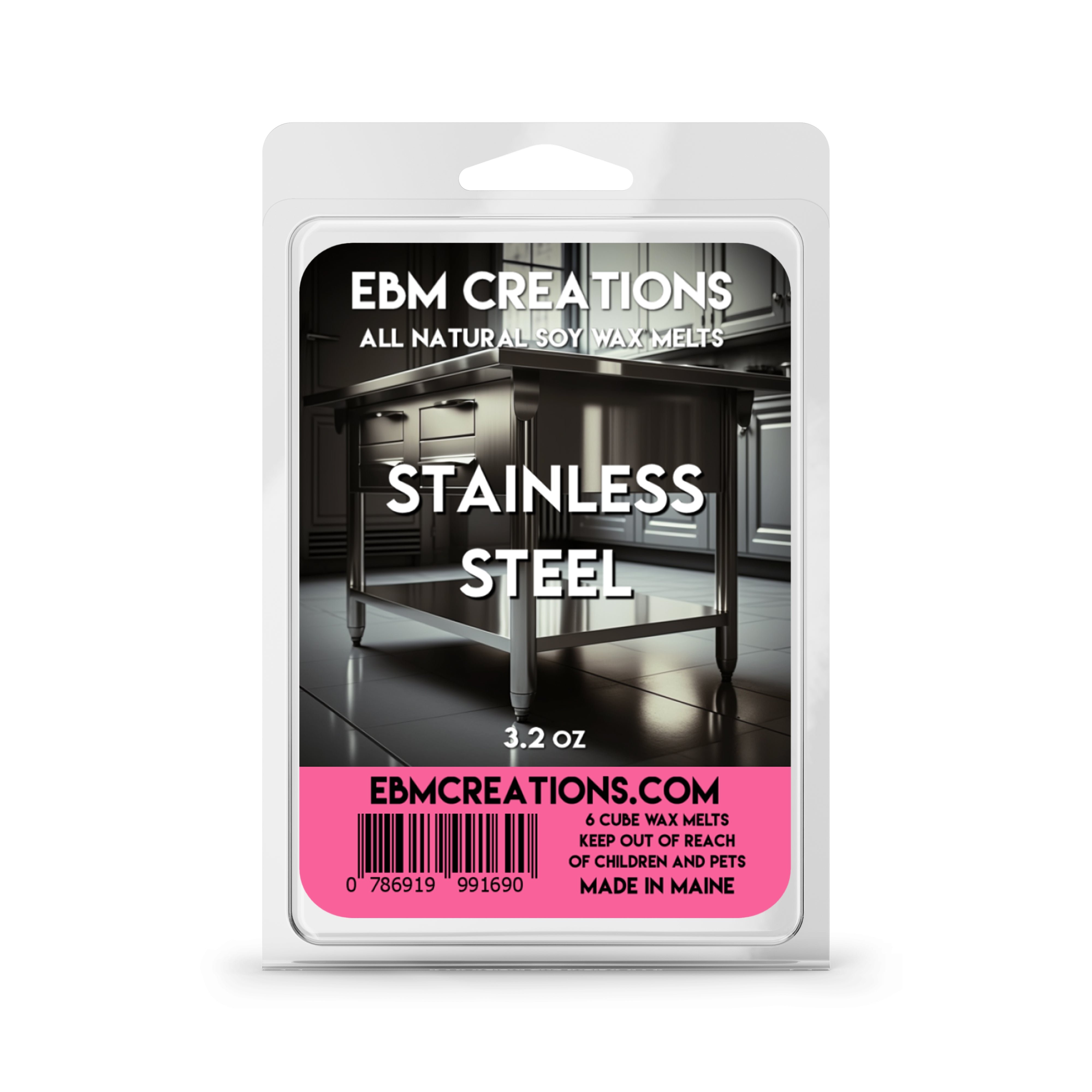 Stainless Steel - 3.2 oz Clamshell