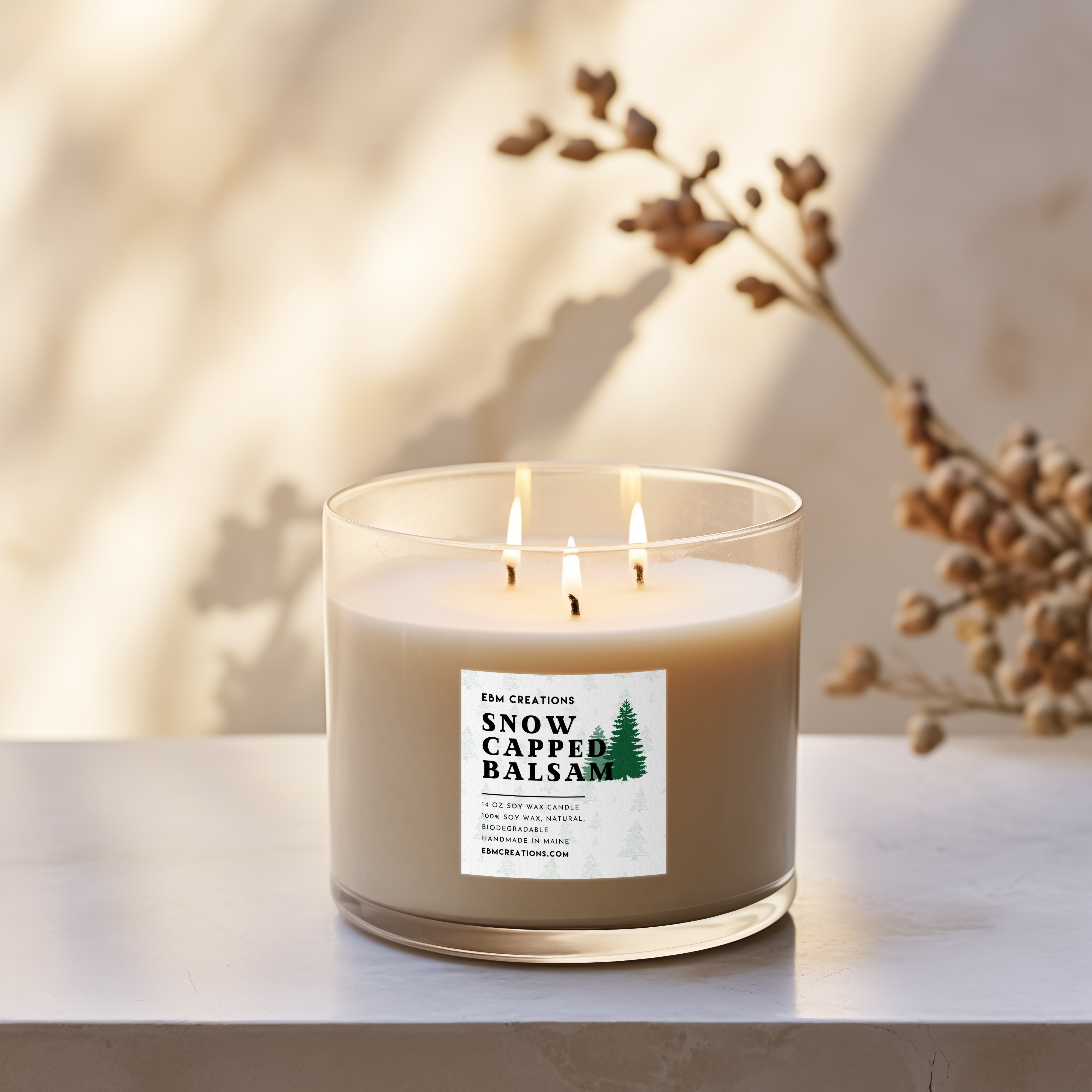 Snow Capped Balsam - 14oz  Soy Candle