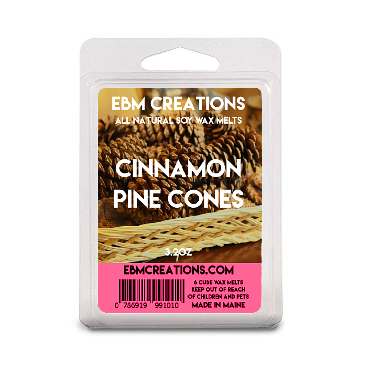 Cinnamon Pine Cones - 3.2 oz Clamshell