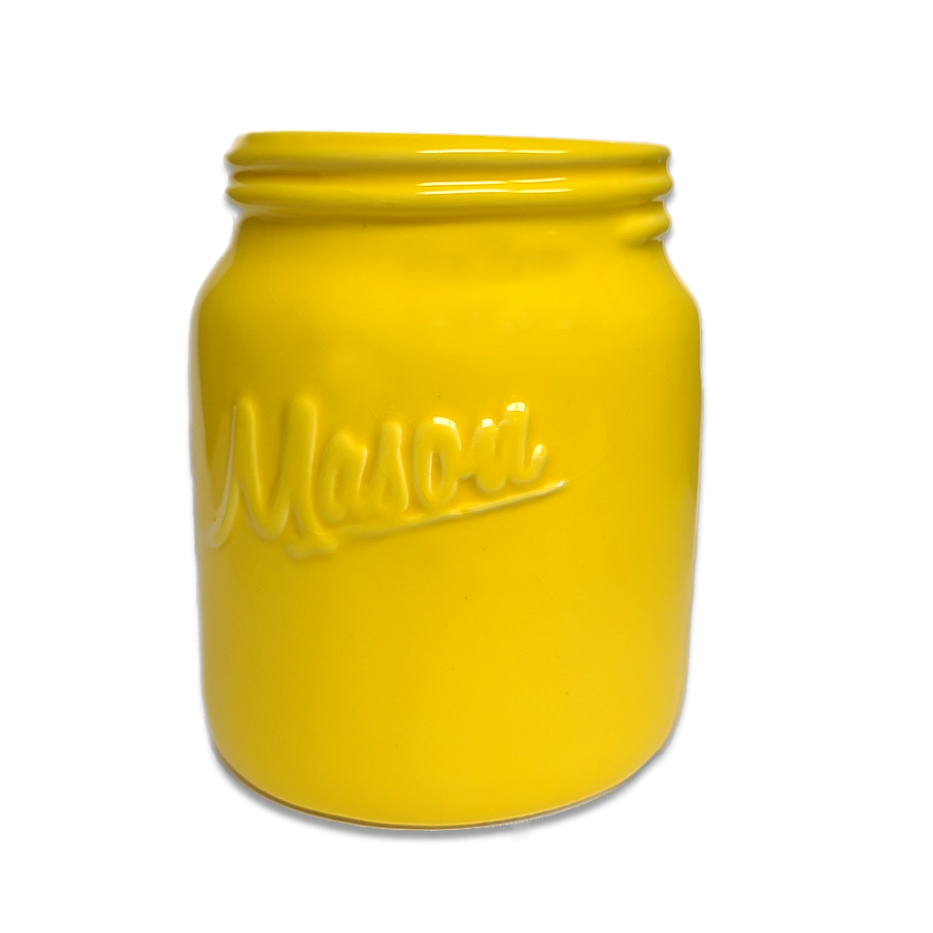 RTS -  Yellow Mason Jar Tea Light Ceramic Warmer